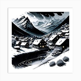 Winter Village 1 Art Print