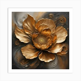 Gold Flower Art Print