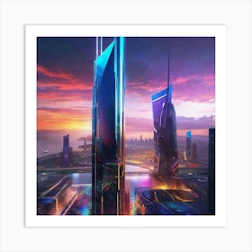 Futuristic Cityscape 91 Art Print