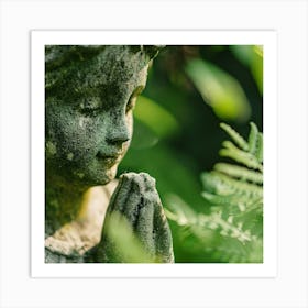 Angel Praying In The Garden Art Print