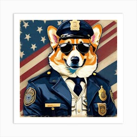 Corgi Police Officer 3 Art Print