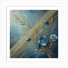 Blue Flowers 6 Art Print