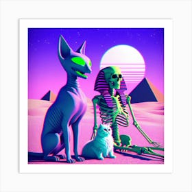 Egyptian Cats Art Print