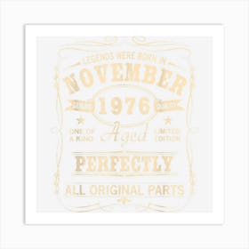 Vintage November 1976 Birthday Art Print