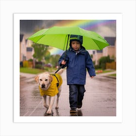 A Photo Of A Young Boy Walking His Dog I Uqqvtltqszsa Sabax7bbg 5popvntwstmnrybpsvaq1w Art Print