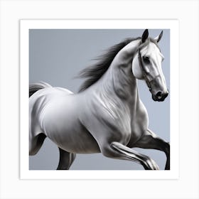 White Horse Running 1 Art Print