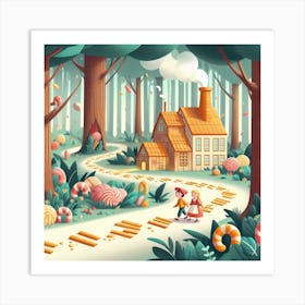 Fairytale House In The Forest Art Print