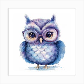 Owl With Glasses Art Print