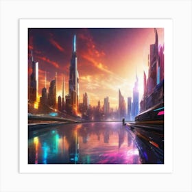 Futuristic City 94 Art Print