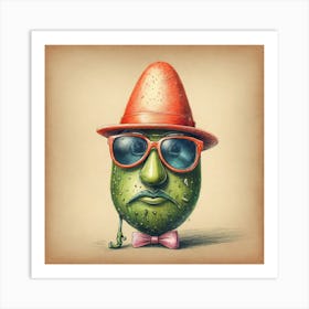 Avocado Hat Art Print