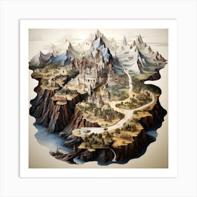 Lord Of The Rings Map 1 Art Print