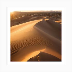 Sunset In The Sahara paintings art print Art Print