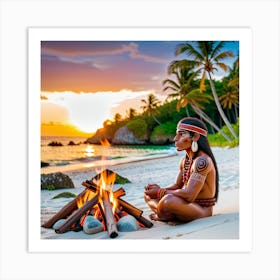 taino at peace Art Print