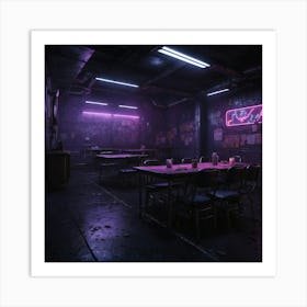 Room With Neon Lights Art Print