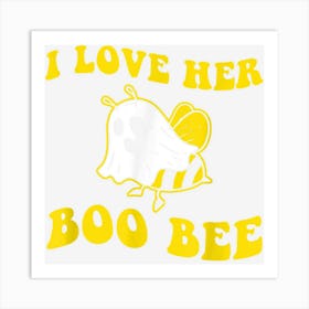 Halloween I Love Her Boo Bees Funny Art Print