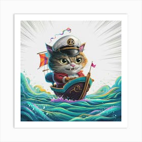 Cat Sailor Art Print