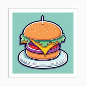 Cartoon Burger 5 Art Print