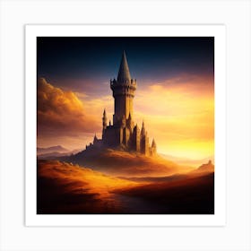 Castle At Sunset Art Print