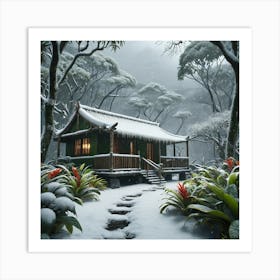 A Cabe in snow weather  Art Print