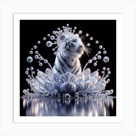 White Tiger Art Print