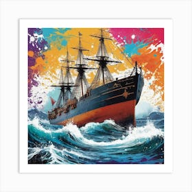 Ship In The Sea 4 Art Print