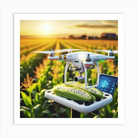 Drone In The Corn Field Art Print