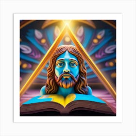 Jesus In The Book Pop Art Art Print