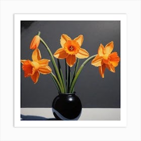 Daffodils In Vase Art Print