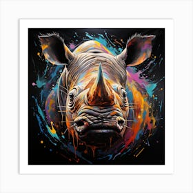 Grafitti Rhino Art Print