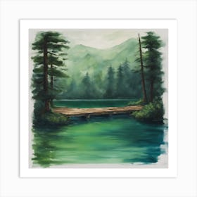 Bridge Over A Lake Art Print