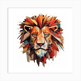 Geometric Lion Head Art Print