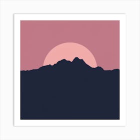 Sunset Over Mountains 2 Art Print