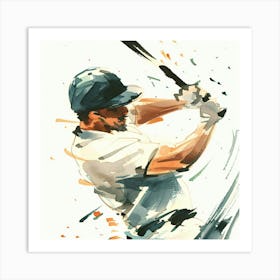 Baseball Player Swinging A Bat 4 Art Print