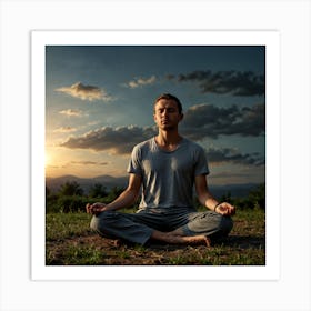 Meditation At Sunset Art Print