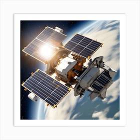 Satellite In Space Art Print