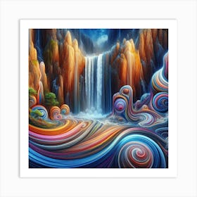 Hypnotic Dreams Waterfall Art Print