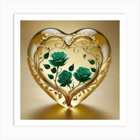 Heart With Roses Art Print