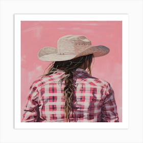 Cowgirl In Pink 3 Art Print