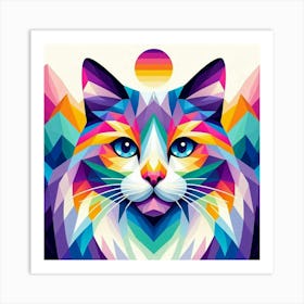 Marmalade Low Poly Cat Art Print