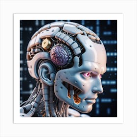 Robot Head 37 Art Print