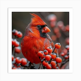 Cardinal In Winter Art Print