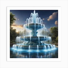 Fountain In The Park 1 Art Print