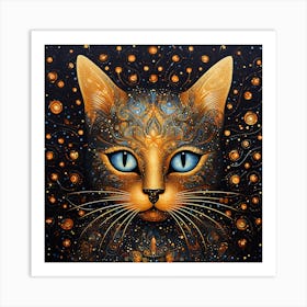 Cat With Blue Eyes Art Print