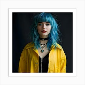 Blue Haired Girl 1 Art Print