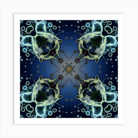 Watercolor Abstraction Blue Indigo Pattern Art Print