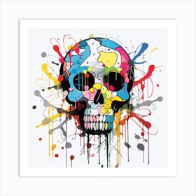 Colorful Skull 7 Art Print