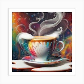 Coffee Cup With Smoke 19 Art Print