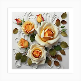 Spring flowers on a bright white wall, 14 Art Print