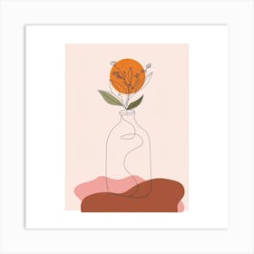 Glass Vase With Flowers Art Print