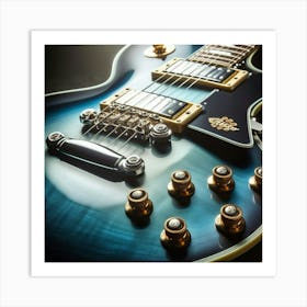 Blue Electric Guitar 1 Art Print